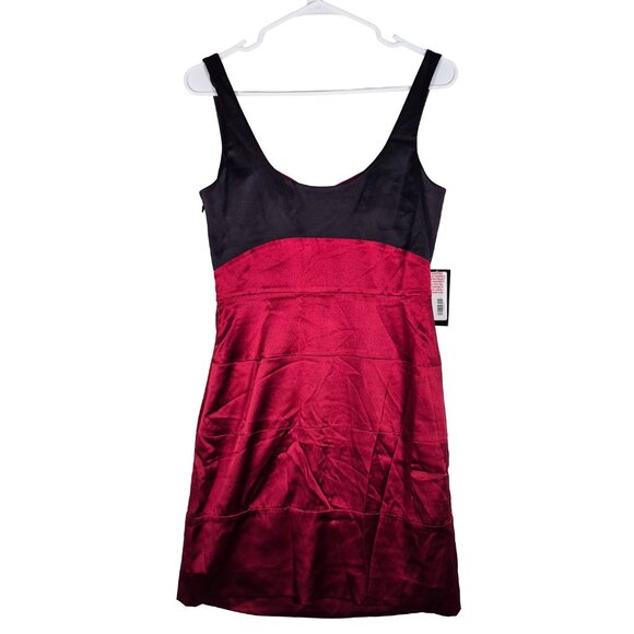 BCBGMaxAzria Red Black Silk Formal Dress  Sz 8 MSRP $260 - Picture 2 of 5